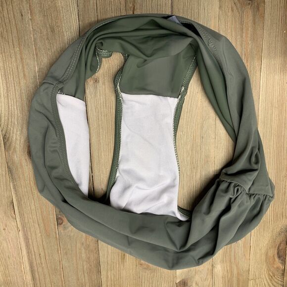 EDEL QUAL® Women's High Waisted Bikini Bottom Tummy Control Size LARGE Green - Picture 6 of 7